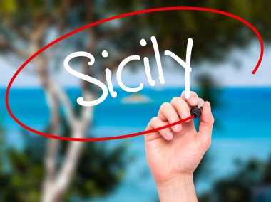 Adam el Sicilya ile siyah kalemi görsel ekranda yazma..