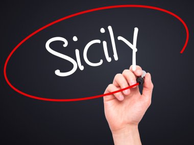 Adam el Sicilya ile siyah kalemi görsel ekranda yazma..