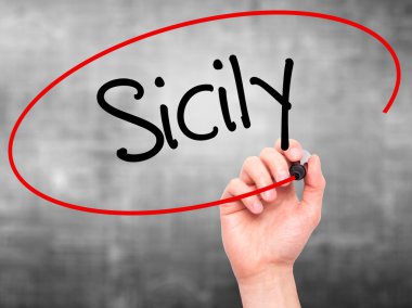 Adam el Sicilya ile siyah kalemi görsel ekranda yazma..