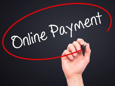 Görsel scre üzerinde siyah kalemi ile el yazma Online ödeme dostum