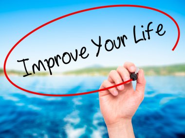 Adam el Your Life geliştirmek görsel s siyah kalemi ile yazma
