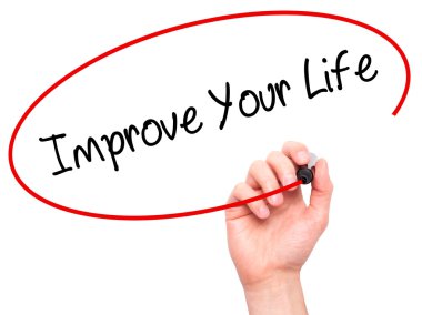 Adam el Your Life geliştirmek görsel s siyah kalemi ile yazma