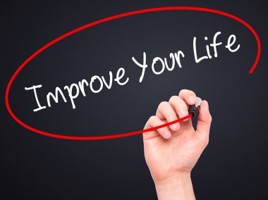 Adam el Your Life geliştirmek görsel s siyah kalemi ile yazma