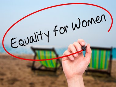 Adam el eşitlik kadınlar için siyah kalemi ile görsel üzerinde yazılı 