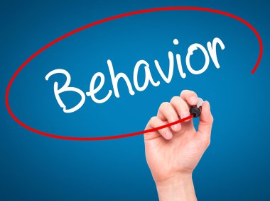 Adam el davranışı ile siyah kalemi görsel ekranda yazma..