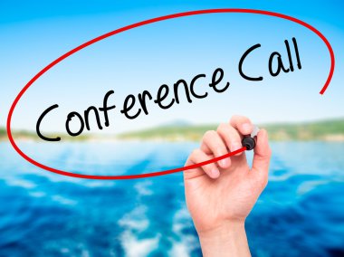 Adam el konferans araması ile siyah kalemi görsel scr yazma.