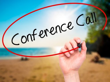 Adam el konferans araması ile siyah kalemi görsel scr yazma.