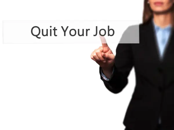 Quit uw baan-zakenvrouw handdrukken op Touch FL — Stockfoto