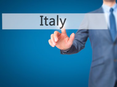 Adı - dokunmatik ekran Interfac işadamı el basarak düğmesini