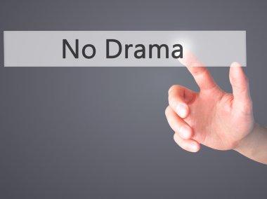 Yok Drama - arka plan bulanık kavramı üzerinde bir düğmeye basarak el 