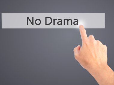 Yok Drama - arka plan bulanık kavramı üzerinde bir düğmeye basarak el 