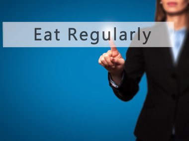 Düzenli olarak - dokunmatik scre düğmesine basarak işkadını el yemek