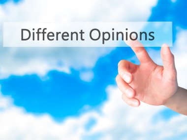 Farklı görüşler - bulanık adam üzerinde bir düğmeye basarak el