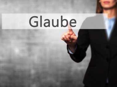 İnanç - dokunmatik ekran Inte işkadını el basarak düğmesini