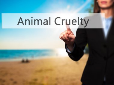 Hayvan gaddarlık - dokunmatik scr işkadını el basarak düğmesini