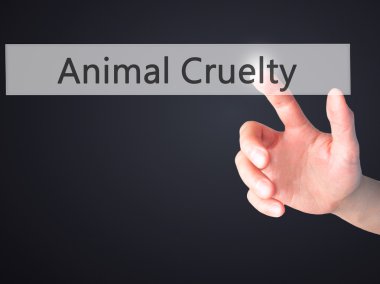 Hayvan gaddarlık - arka plan bulanık co üzerinde bir düğmeye basarak el