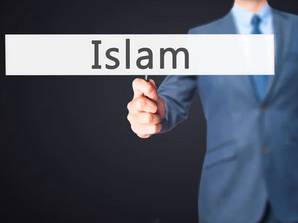 Islam - zakenman hand hebt van teken — Stockfoto