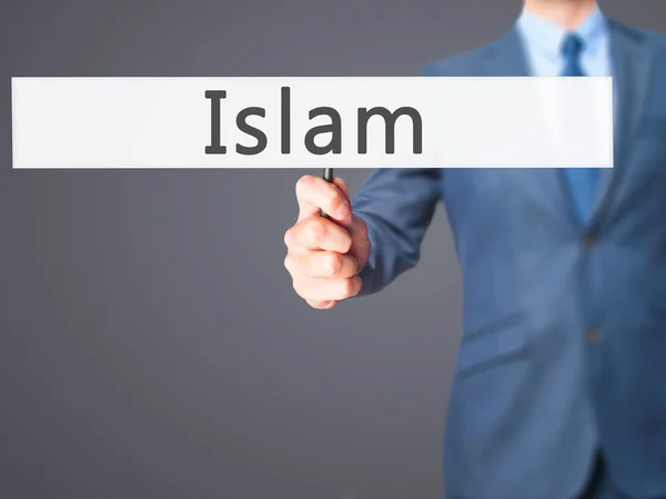 Islam - zakenman hand hebt van teken — Stockfoto