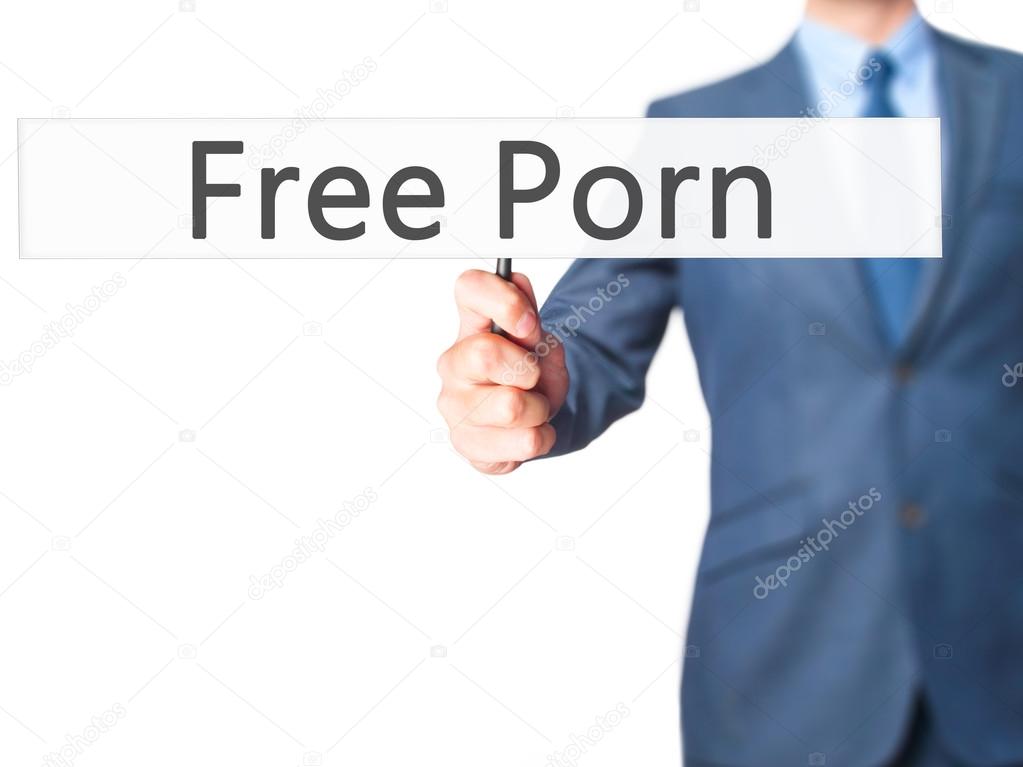 FreeBusinessman hand holding sign Stock Photo © j dudzinski