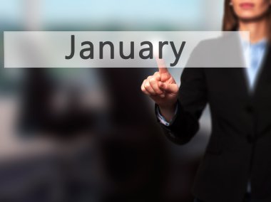 İş yaratma - dokunmatik ekran butonuna işadamı el basarak