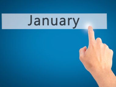 İş yaratma - dokunmatik ekran butonuna işadamı el basarak