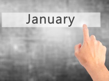 İş yaratma - dokunmatik ekran butonuna işadamı el basarak