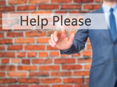 Ücretsiz teklif - dokunmatik ekran butonuna işadamı el basarak