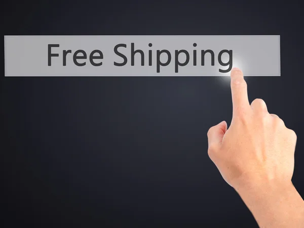 Oferta gratuita - Empresário mão pressionando botão na tela de toque em — Fotografia de Stock