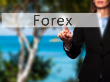 İş yaratma - dokunmatik ekran butonuna işadamı el basarak