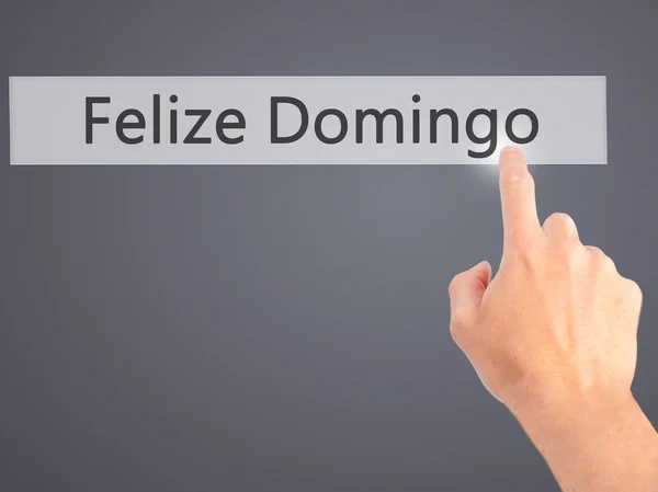 Felize Domingo (Feliz Domingo en Español / Portugués) - Mano de prensa —  Fotos de Stock