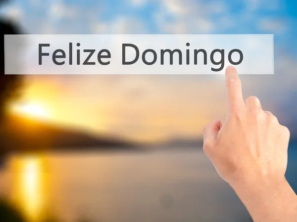 Felize domingo (froher Sonntag auf Spanisch / Portugiesisch) - Handpresse — Stockfoto