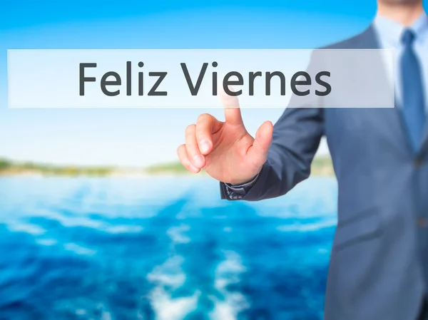 フェリス Viernes (幸せな金曜日のスペイン語) - 実業家ハンドプレス — ストック写真