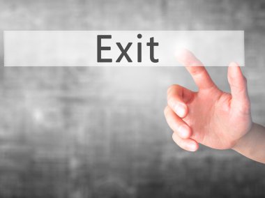 Çıkış - v arka plan bulanık kavramı üzerinde bir düğmeye basarak el