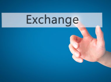 -Arka plan bulanık kavramı üzerinde bir düğmeye basarak el değişimi 