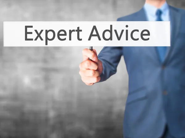 Expert-Advice - Знак "держатель руки предпринимателя" — стоковое фото