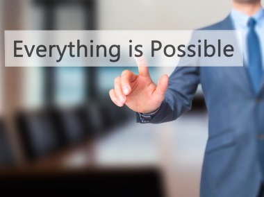 Her şey mümkündür - işadamı el basarak düğmesini tou