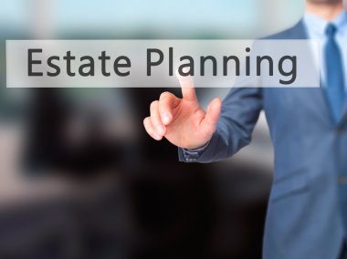 Emlak Planlama - dokunmatik scre işadamı el basarak düğmesini