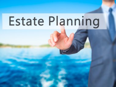 Emlak Planlama - dokunmatik scre işadamı el basarak düğmesini