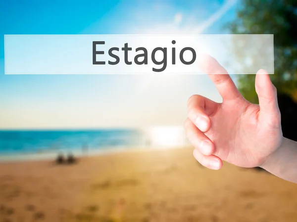 Estagio (stage in portoghese) - Premere a mano un pulsante su b — Foto Stock