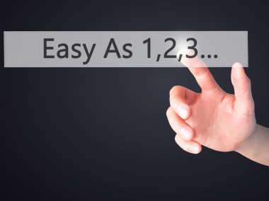 1,2,3 olarak kolay... -Bulanık arka plan üzerinde bir düğmeye basarak hand 