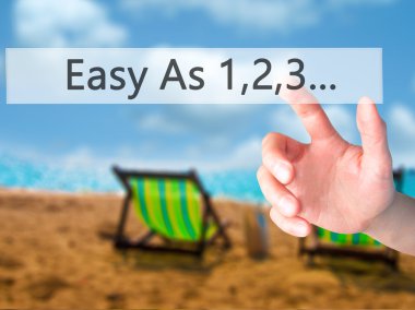 1,2,3 olarak kolay... -Bulanık arka plan üzerinde bir düğmeye basarak hand 