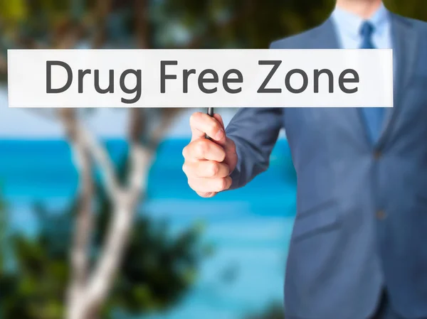 Drug Vrije Zone - zakenman hand hebt van teken — Stockfoto