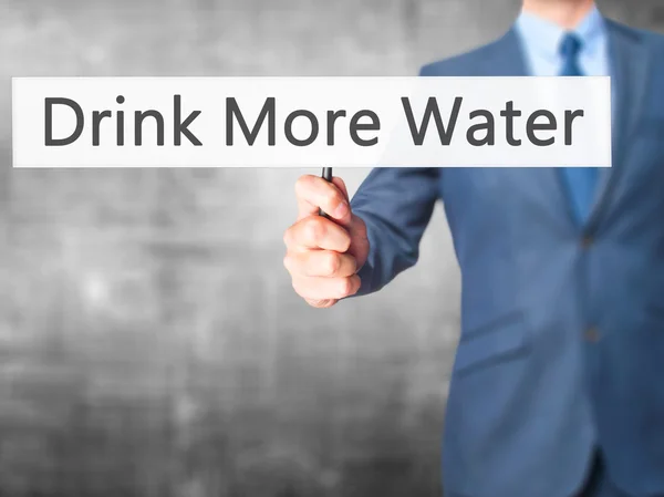 飲むより多くの水 - 実業家手サイン — ストック写真