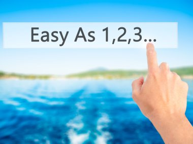 1,2,3 olarak kolay... -Bulanık arka plan üzerinde bir düğmeye basarak hand 