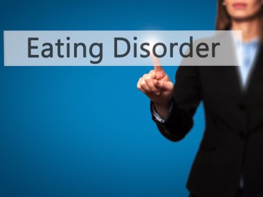 Yeme Bozukluğu - İş kadını el dokunmatik sc düğmeye basarak