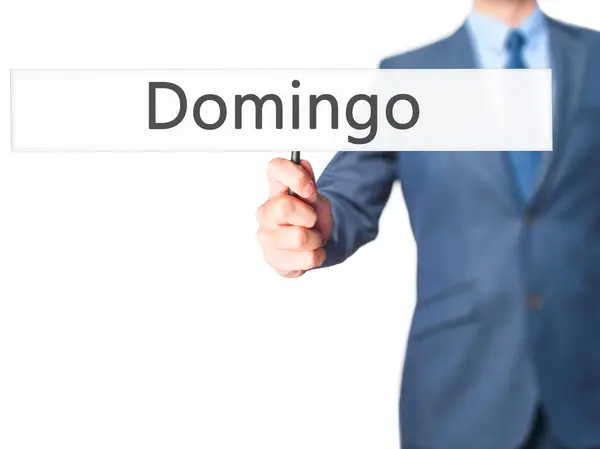 Domingo - Geschäftsmann hält Handzeichen — Stockfoto