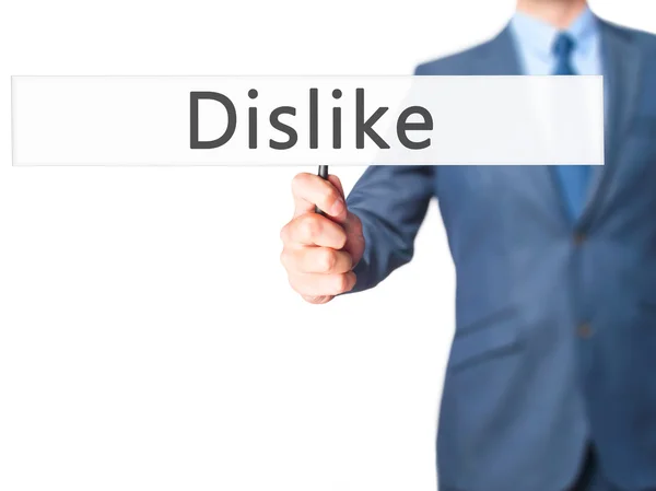 Dislike - Businessman mână care ține semn — Fotografie, imagine de stoc