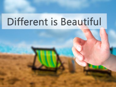 Farklı güzeldir - El bulanık backg bir düğmeye basarak