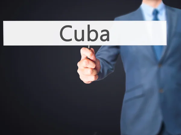 Küba - işadamı el işareti tutarak — Stok fotoğraf