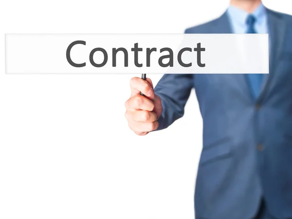 Contract - Business man showing sign — Stock Photo, Image